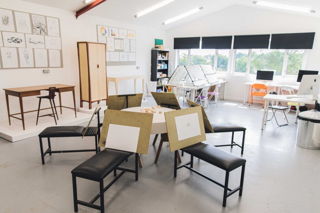 The art room at Rowden Atelier where students partake in a cabinetmaker course